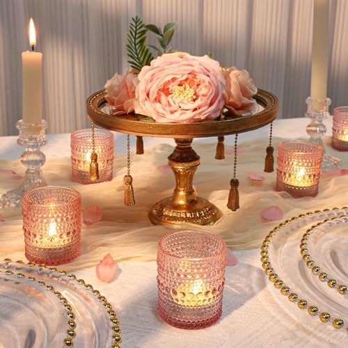 SUPMIND 24pcs Votive Candle Holders, Pink Glass TeaLights Holder Bulk - Image 4