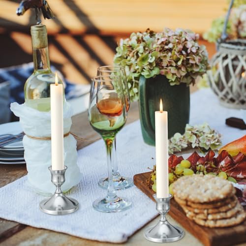 Candlestick Holders Taper Candle Holders, 6PCS Silver Candle Holder Set for Table Centerpiece, Vintage Candle Stand for Table Centerpieces, Home Decor,Weddings,Festival and Parties - Image 4
