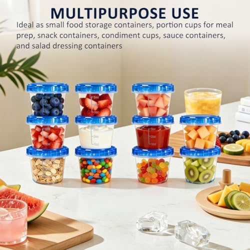 12 Pack 4 oz Plastic Containers with Twist Lids, Small Food Containers - Image 5
