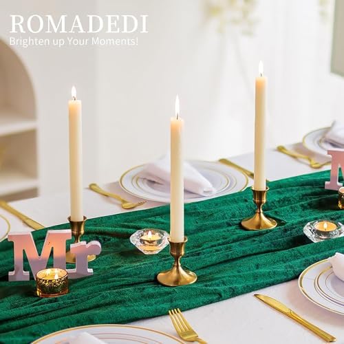 Romadedi Gold Candlestick Candle Holders for Taper, 6 PCS Gold Brass Color Candle Stick Candle Holder for Table Centerpiece, Wedding Reception, Festive Christmas Mantel Decoration or Home Decor - Image 2