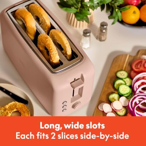bella Fits-Anywhere™ Slim Toaster, 4 Slice Extra Long & Wide Slot, Blossom - Image 4