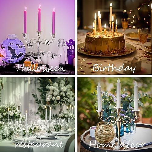 3-Arm Metal Candelabra Candle Holder Table Centerpiece, Black - Image 7