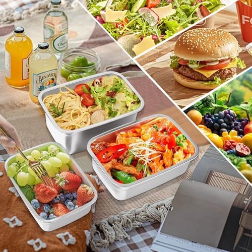 GIUOIDUO 10-Piece Stainless Steel Food Storage Container Set with Airtight Lids - Durable, Eco-Friendly Kitchen Organizers for Freshness & Convenience，Pantry, Dishwasher Safe (Various Sizes) - Image 4