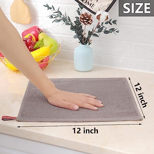 Homaxy 100% Cotton Waffle Weave Kitchen Dish Cloths 12-Pack, Multicolor - Image 5