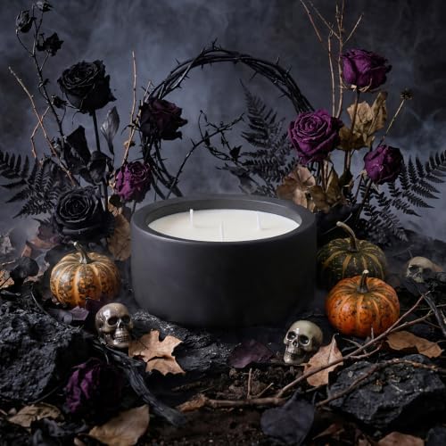 Viyffo 20oz Large Odor Eliminating Candle - Eucalyptus Mint, 3 Wick Fall Scented Soy Candle, Non Toxic, Matte Black Ceramic Jar, Fresh Home Fragrance for Bathroom, Pet, Smoke & Kitchen Odors - Image 6