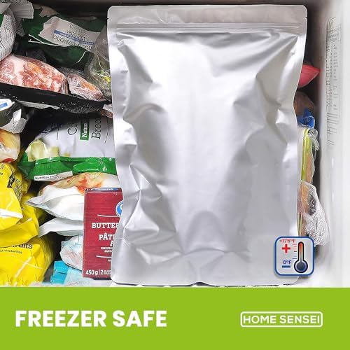 60pcs 1 Quart Mylar Bags for Food Storage - ExtraThick 10 Mil - Smell Proof Mylar 1 Quart - Stand-Up Zipper Pouches 7" x 10" - Small Bags for Food Storage - Heat Sealable - Image 4