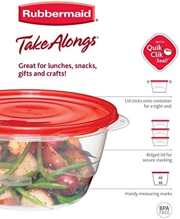 Rubbermaid TakeAlongs Deep Square Food Storage Containers, 5.3 Cup, 2 Count - Image 4