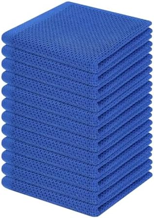 Homaxy 100% Cotton Waffle Weave Kitchen Dish Cloths 12-Pack, Blueberry by Homaxy
