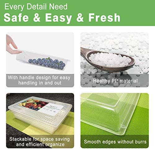 3 Pack 2.5L Fruit Storage Containers for Fridge with Water Drain Trays - Image 5