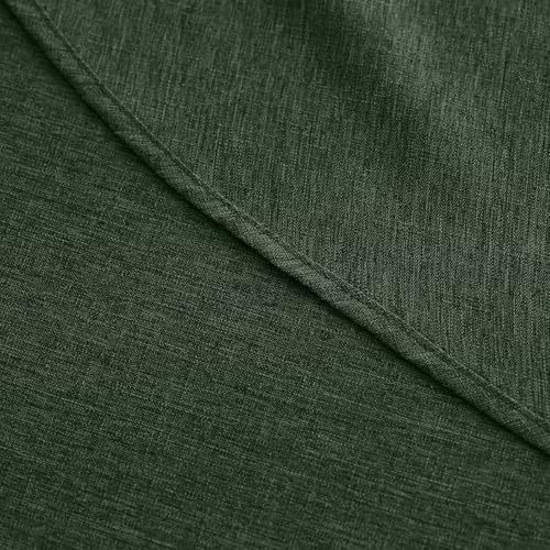 Decorelia Christmas Faux Linen Round Tablecloth, Decorative Fabric Waterproof Texture Farmhouse Table Cloth Cover for Dining Kitchen Party Indoor Outdoor Use (60 Inch, Round (2-4 Seats), Dark Green) - Image 4