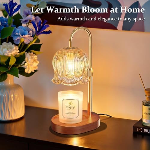 Candle Warmer Lamp with Timer, Adjustable Height, Golden - Image 2