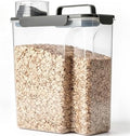 Komzon Rice Storage Containers, 20 LB Rice dispenser with Pouring Spout Large Bin for Flour, Pasta, Grain and Baking, Pet Dog Cat Bird Food Container Grey by Komzon