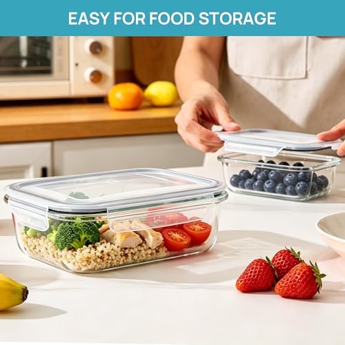 Vtopmart Glass Food Storage Containers, 35oz + 12.5oz with Lids - Image 4