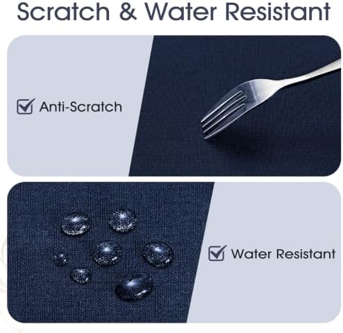 Veblandy Rectangle Tablecloth Waterproof 52x70 inch Linen Textured Table Cloth Stain and Wrinkle Resistant Washable, Decorative Fabric Table Cover for Dining, Party and Camping, Navy Blue - Image 4