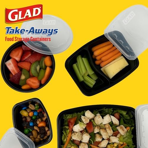 Glad Take-Aways 30-Pack Snap-Seal, Dishwasher and Freezer Safe, Reusable Food Storage Bento Box, Meal Prep Containers, Made in North America (38 oz, BPA Free) - Image 6
