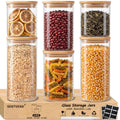 24/ 37/ 51 Oz Glass Jars - 6 Pack Food Storage Containers with Lids Square by SENTVEND