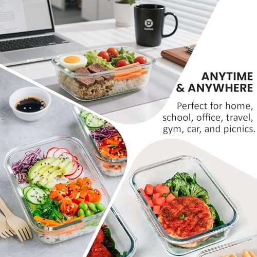 HOTEC 35OZ Glass Food Storage Container, 4-Pack - Image 5