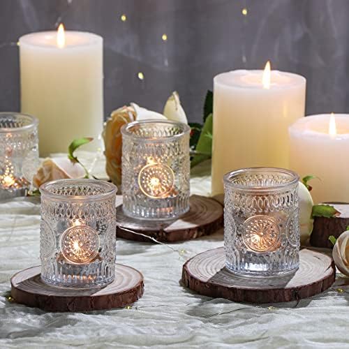 DEVI 24 Pcs Clear Glass Votive Candle Holders, Tealight Holders - Image 4