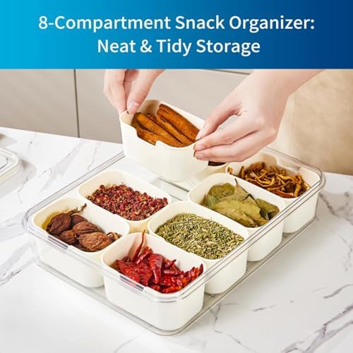 Pure Future 2 Pack 8-Compartment Snackle Box Container | Divided Snack Tray - Image 3