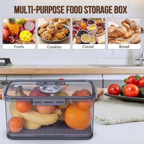 Gifhomfix Bread Box Bread Boxes for Kitchen Counter Airtight, Time Recording Bread Storage Container with Lid, Bread Keeper for Homemade Bread, Toast, Bagel, Donut and Cookies, Grey - Image 6
