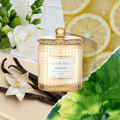 LA JOLIE MUSE Vanilla Zest Scented Candles for Home, Natural Soy, 55 Hrs - Image 2