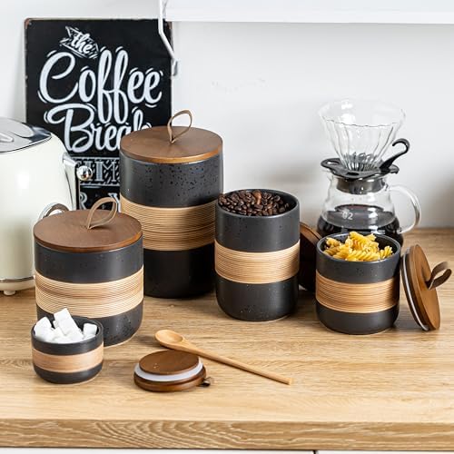 Miamolo Small Coffee Canister, Coffee Jar with Lid for Countertop, Airtight - Image 4