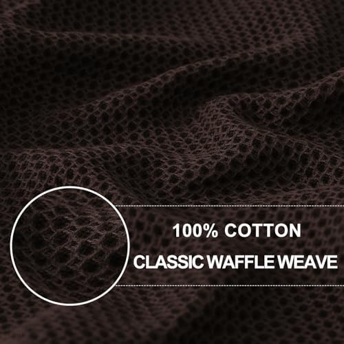 Homaxy 100% Cotton Waffle Weave Kitchen Dish Towels 8-Pack, Dark Brown - Image 2