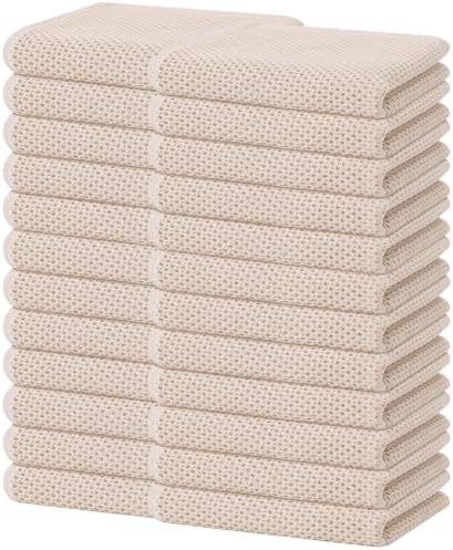 Homaxy 100% Cotton Waffle Weave Kitchen Dish Towels 24-Pack, Beige by Homaxy