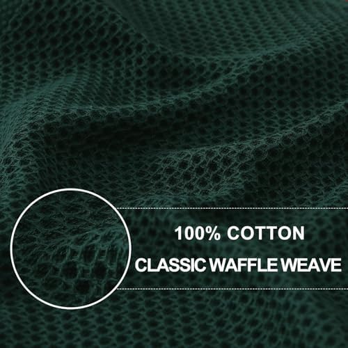 Homaxy 100% Cotton Waffle Weave Kitchen Dish Cloths 18-Pack, Blackish Green - Image 2
