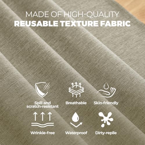 Decorelia Table Cloth for Rectangle Dining Table, Faux Linen Waterproof Texture Farmhouse Washable Rectangular Tablecloth Cover for Birthday, Party, Picnics, Wedding Decor(Natural, 52 x70 Inch) - Image 6