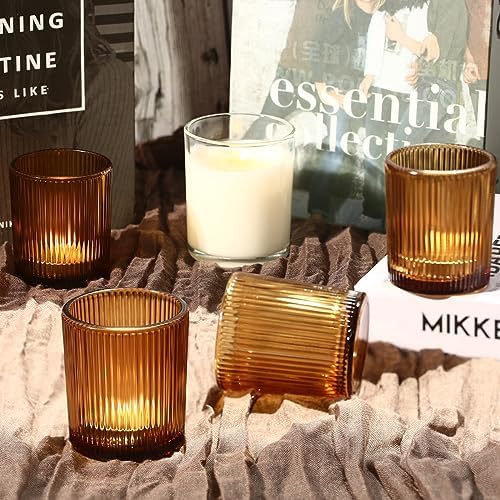 36 Pack Votive Candle Holders, Amber Candle Holders for Fall Table Decor - Image 6