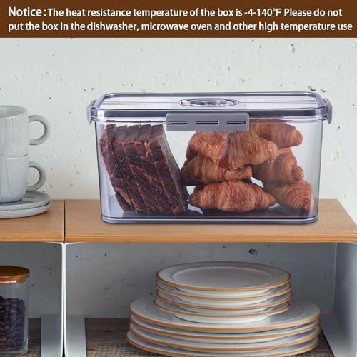 Gifhomfix Bread Box Bread Boxes for Kitchen Counter Airtight, Time Recording Bread Storage Container with Lid, Bread Keeper for Homemade Bread, Toast, Bagel, Donut and Cookies, Grey - Image 5
