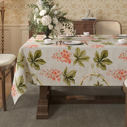 Rectangle Table Cloth,100% Waterproof Tablecloth Oil Proof Spill Proof Vinyl Table Cloth, Wipe Clean Plastic Table Cover for Dining, Camping, Indoor and Outdoor 52" x 70",Flower by Unknown