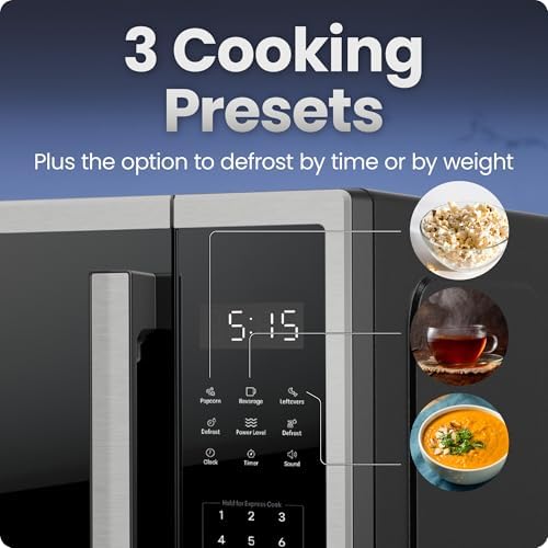 Chefman Countertop Microwave, 0.9 Cu Ft, 900W, Stainless Steel - Image 3