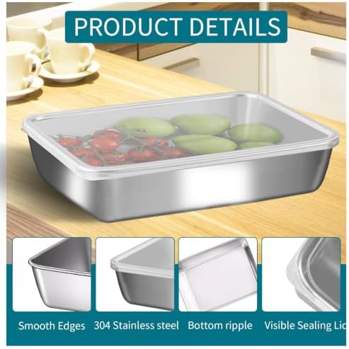 GIUOIDUO stainless steelFood Storage 12-Pack Lunch BoxContainers setsstorage box with lidfreezer FrozenKitchen tra with lidOven plateSide dish plate Freezer & Dishwasher Safe - Image 5