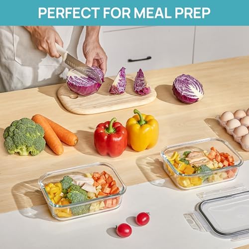 Vtopmart 2 Pack 35oz Glass Meal Prep Containers with Lids - Image 3