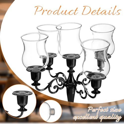 VIHOSE Bulk Set of 6 Clear Peg Votive Holders with Rubber Gasket 3.5" Glass Wholesale Candelabra Hurricane Glass Shades Votive Candleholder Cups for Modern Contemporary Home Decor - Image 3
