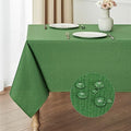 Veblandy Rectangle Tablecloth Waterproof 60x84 inch Linen Textured Table Cloth Stain and Wrinkle Resistant Washable, Decorative Fabric Table Cover for Dining, Party and Camping, Green by Veblandy