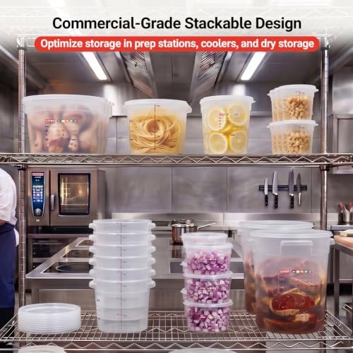 2 Pack 8QT Commercial Round Food Storage Containers with Lids - Image 4