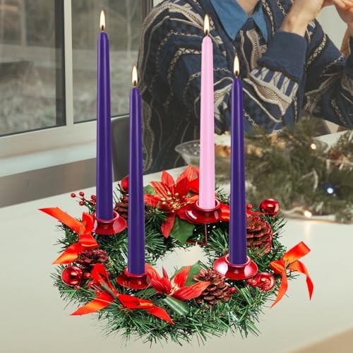 YOROXRG 16 Pack Advent Taper Candles Premium Hand Dipped 10in Unscented Christmas Taper Candles - Ideal for Seasonal Celebrations, Holidays, Church, Celebration, Party - Image 4
