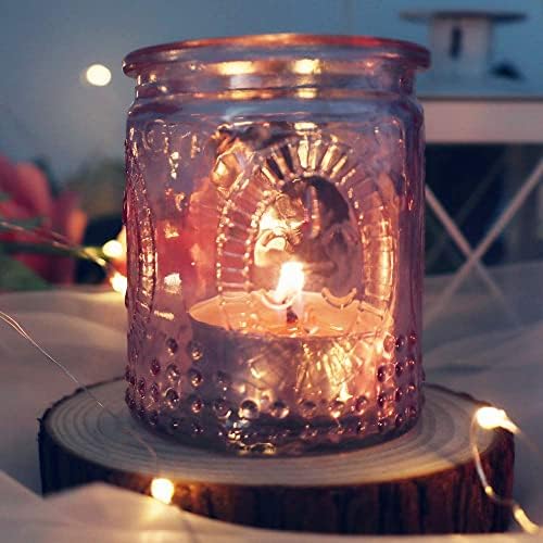 24PCS Kate Aspen Tea Light Holder, Vintage Glass Tealight Votive Candle Holders, Perfect Wedding Favor, Bachelorette Favor or Bridal Shower Favor - Pink - Image 6