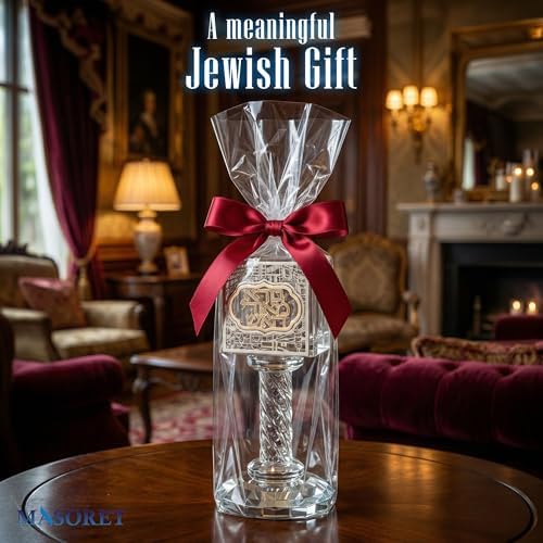 Crystal Havdalah Candle Holder 13 cm with Plaque - Image 6