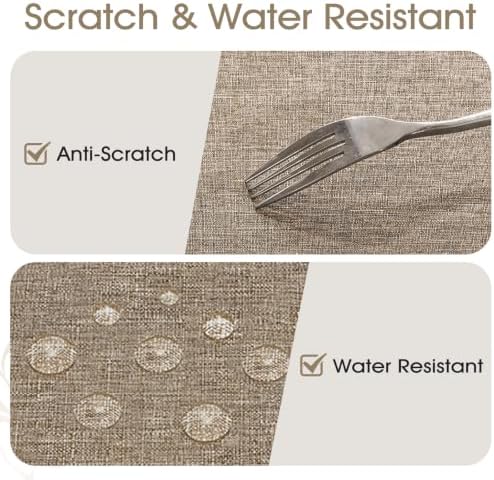 Veblandy 2 Pack Rectangle Tablecloth, 60x104 inch, Water Resistant Wrinkle Free Linen Textured Table Cloth Washable, Decorative Fabric Table Cover for Dining, Party and Camping, Mocha - Image 4