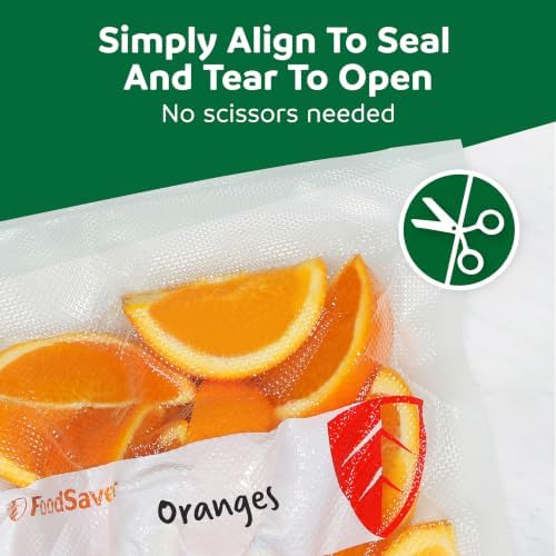 FoodSaver Quart Vacuum Seal Bags, 130 Count Pre-Cut BPA-Free Storage Bags, Align to Seal & Tear to Open for Food Storage, Sous Vide, and Meal Prep - Image 3