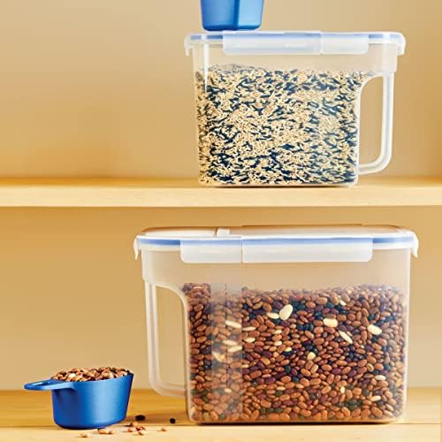 LocknLock Easy Essentials Food Storage Container and Scoop Set/Food Storage Bin Set, BPA-free/Dishwasher Safe, 4 Piece - Clear - Image 2