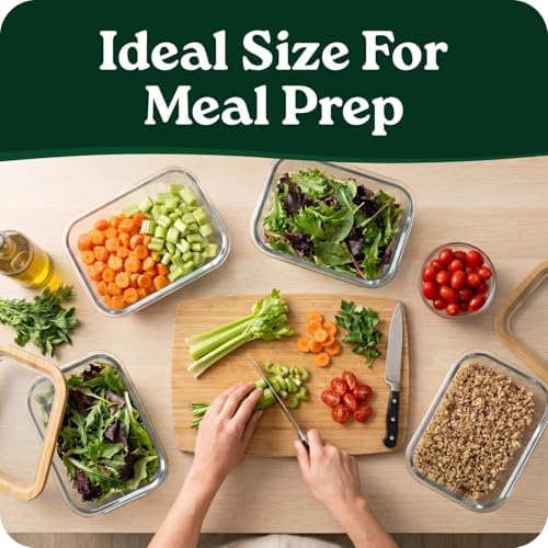4-Pack Glass Food Storage Containers with Clear-Top Bamboo Lids – Plastic Free 46.7 Oz Glass Meal Prep Containers for Lunch, Eco Friendly Airtight Food Storage, Microwave & Oven Safe (46.7 Fl Oz) - Image 7