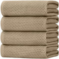 Homaxy 100% Cotton Oversized Waffle Weave Kitchen Towels 4-Pack, Tan by Homaxy
