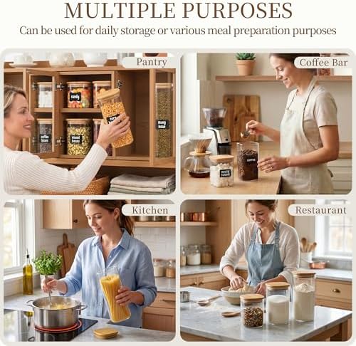 SENTVEND 73 Oz Glass Jars - 3 Pack Food Storage Containers with Lids Square - Image 6