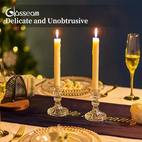 Glasseam Glass Candle Drip Protectors Bulk, 24 Pcs Gold Bobeches for Taper - Image 4