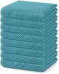 Homaxy 100% Cotton Waffle Weave Kitchen Dish Towels 8-Pack, Lake Blue by Homaxy